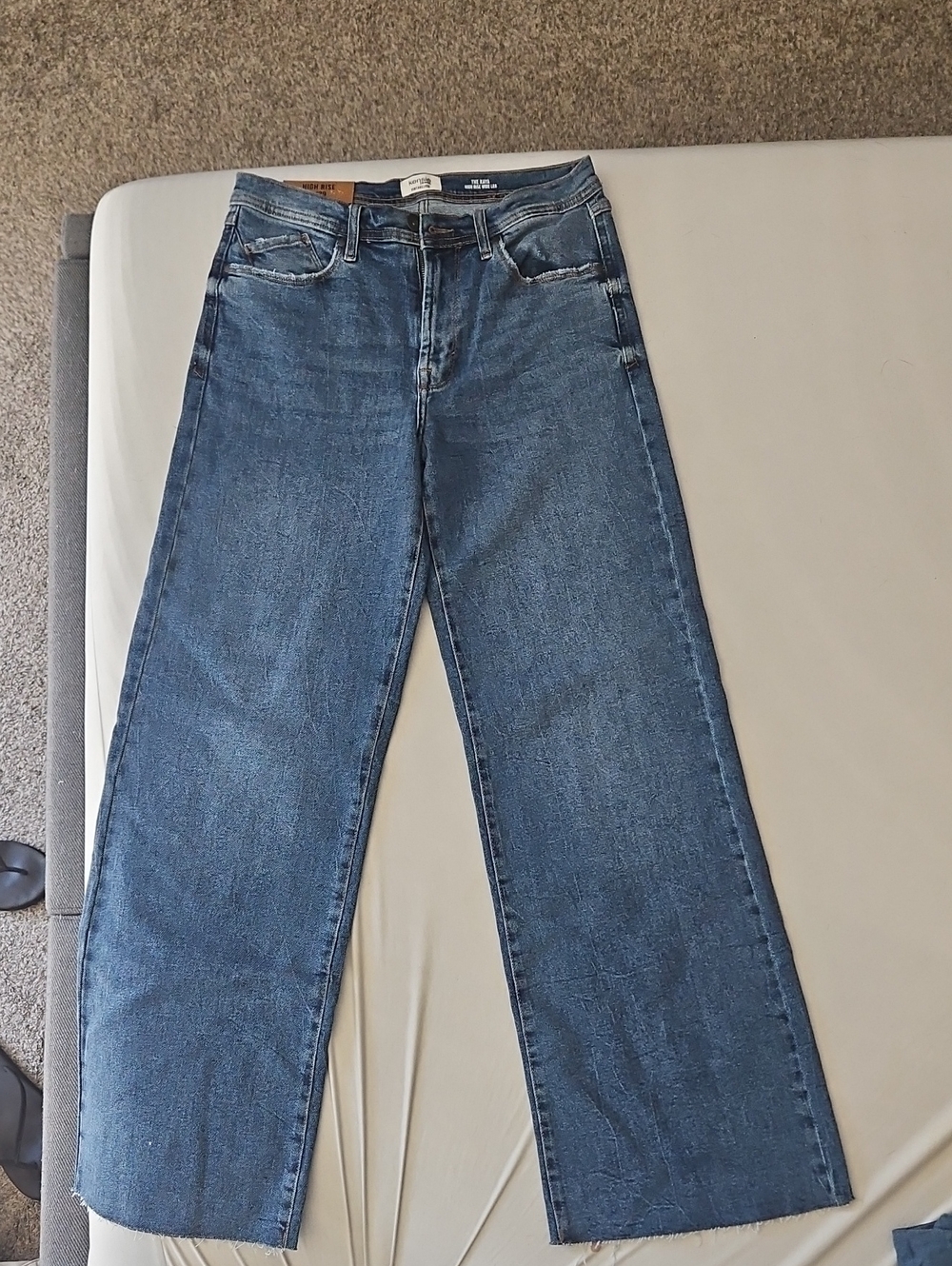 Women's Wide Leg Blue Jeans by Unbranded